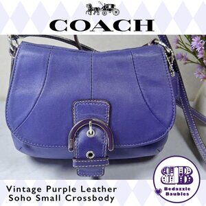 Coach Vintage Purple Leather Soho Flap over Small Crossbody Purse